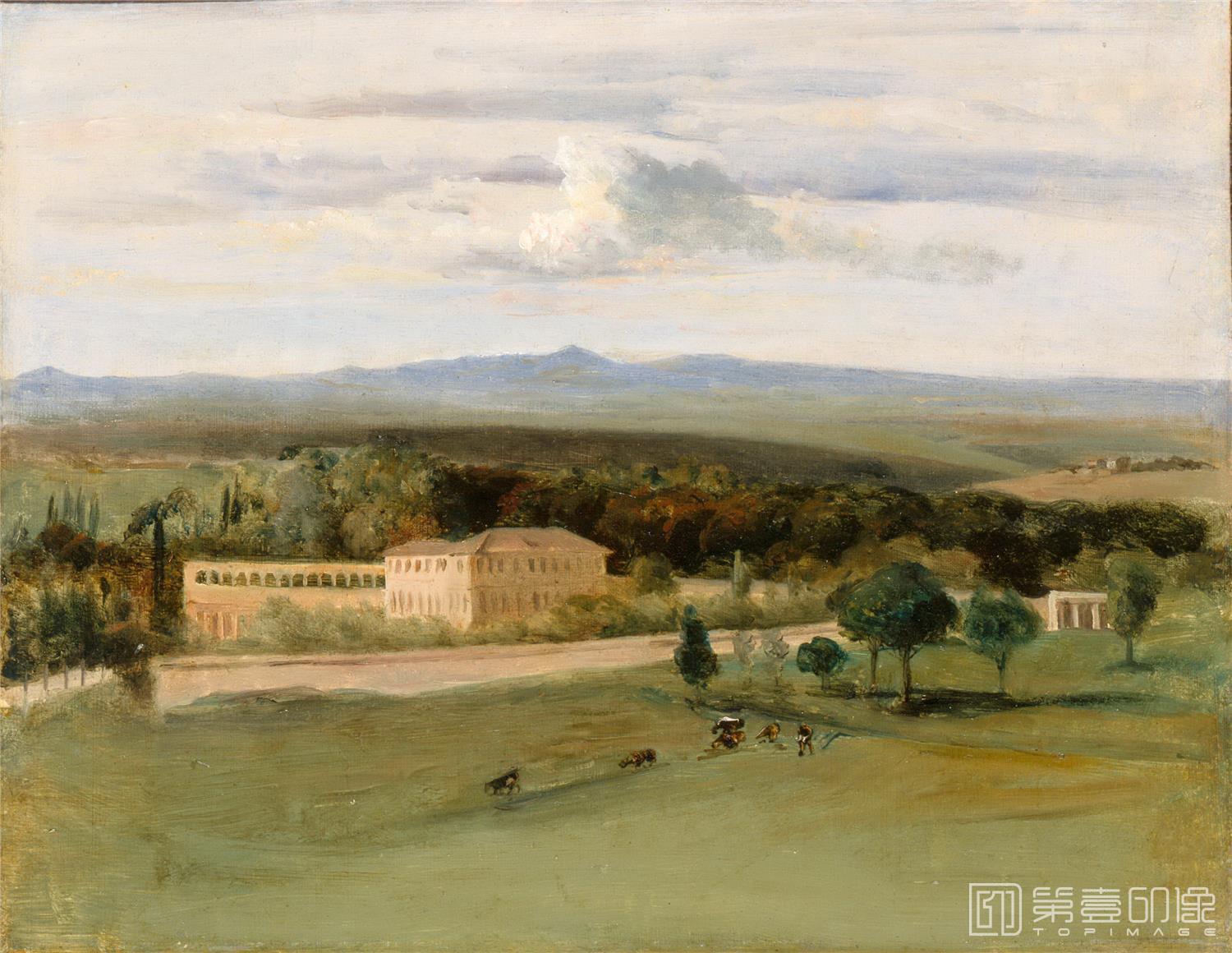 油画-卢浮宫-Edouard CibotView of Rome-0515